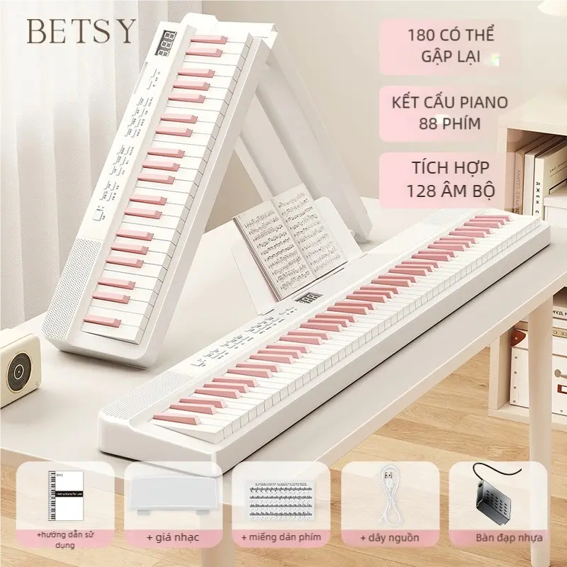 Piano Điện Tử Gấp Gọn, BETSY B170, Bàn Phím Cường Độ Nặng 88 Phím, Cầm Tay, Thích Hợp Cho Piano
