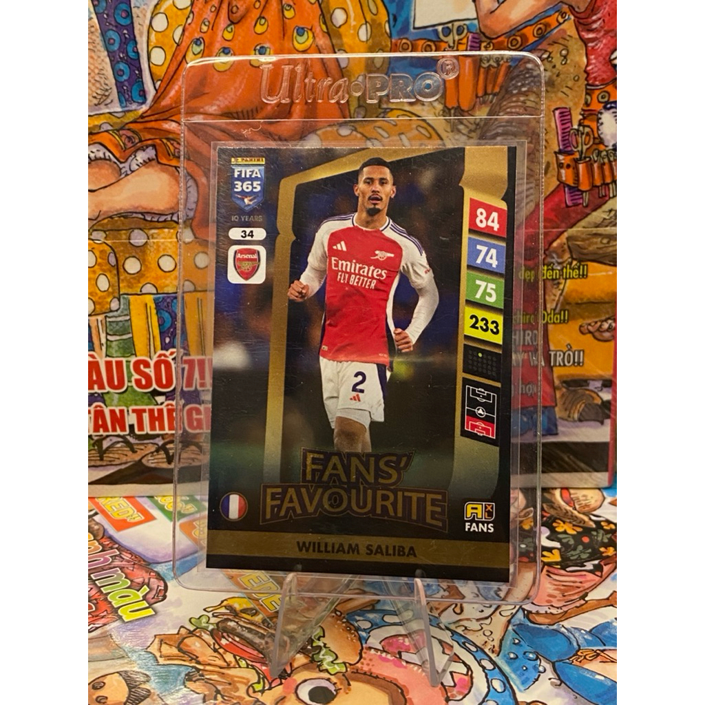 Thẻ Cầu Thủ William Saliba Panini FIFA 365 2025 Arsenal FANS FAVOURITE #34