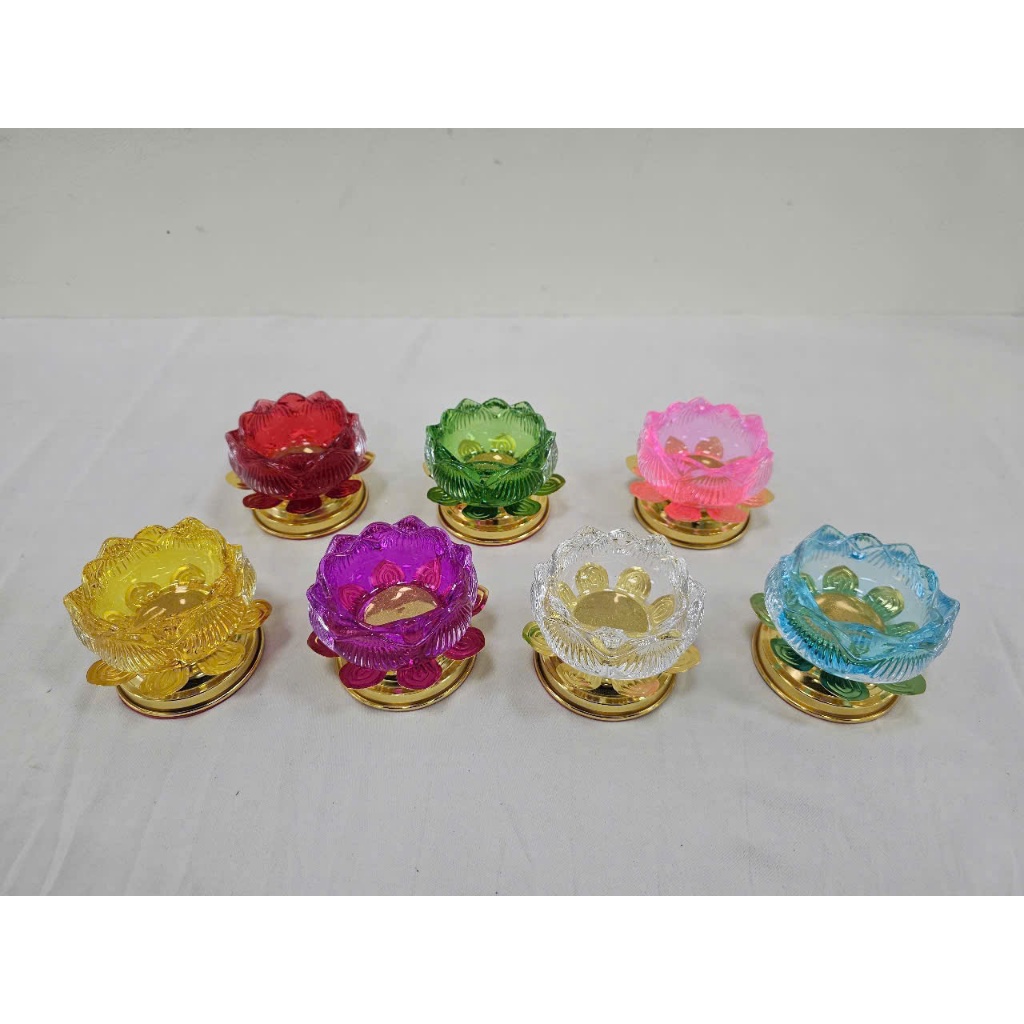 Chân Nến Hoa Sen Pha Lê 5cm - Đế Nến Thờ Phật, Gia Tiên AP202