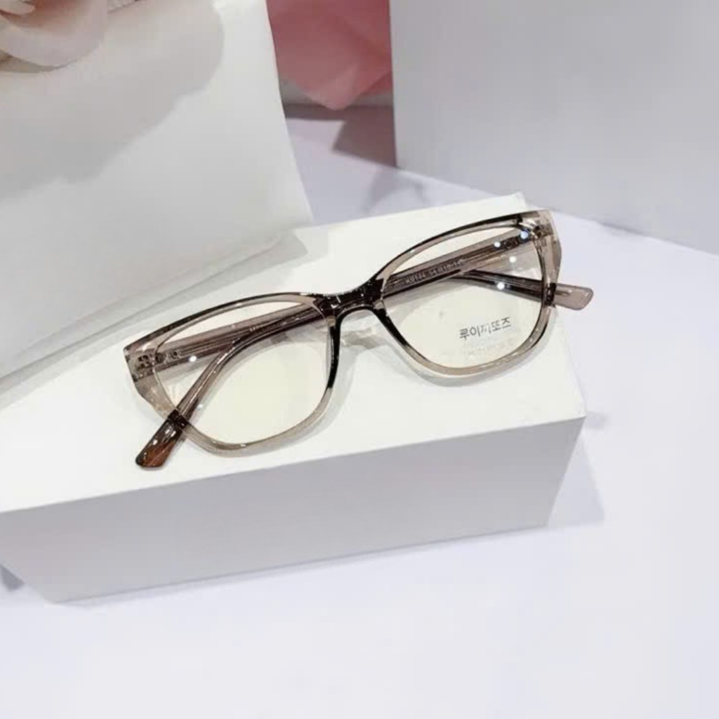 Gong Kính Mắt Mèo Hàn Quốc Cao Cấp Càng Cốt Kim Loại Chắc Chắn Dày Dặn Tròng Kính Chống Ánh Sáng Xan