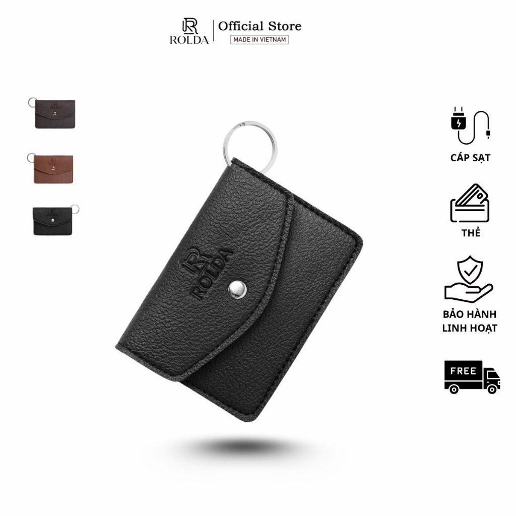 Ví Nhỏ Cầm Tay Nam, Nữ ROLDA - Thiết Kế Basic Sang Trọng - Có Thể Móc Kèm Túi Lớn