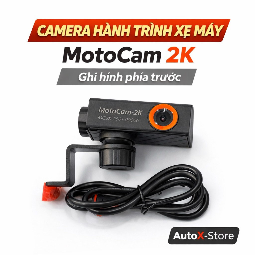 Camera Hành Trình Xe Máy MotoCam-2K Quay Ngày Đêm,Chống Nước,Dễ Lắp Đặt