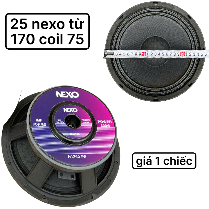 1 Bass 25 NEXO hàng nhập khẩu từ 170 coil 75 xương nhôm đúc gân vải - bass đánh cực hay -loa karaoke
