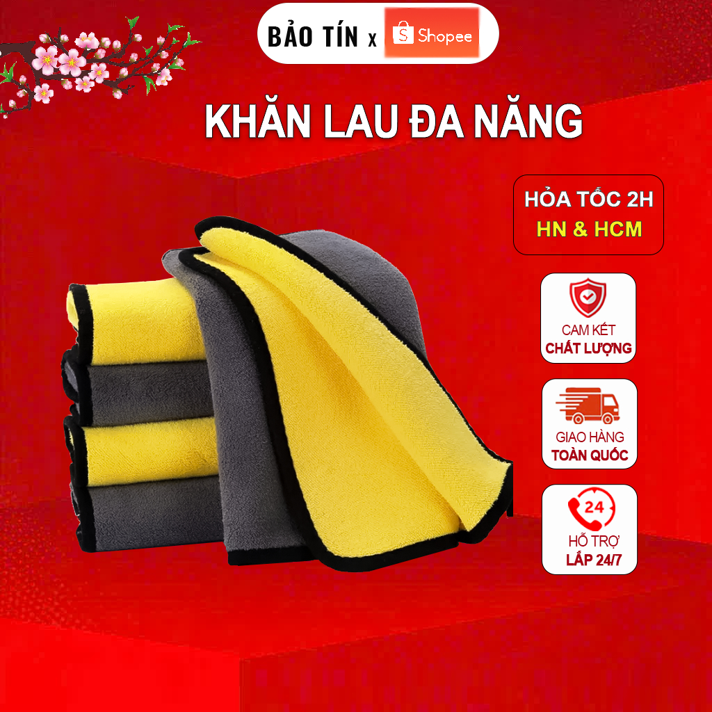 Khăn lau xe microfiber 3m cao cấp không rụng lông, khăn lau ô tô, xe hơi, xe máy chuyên dụng  mềm mịn, siêu thấm cao cấp