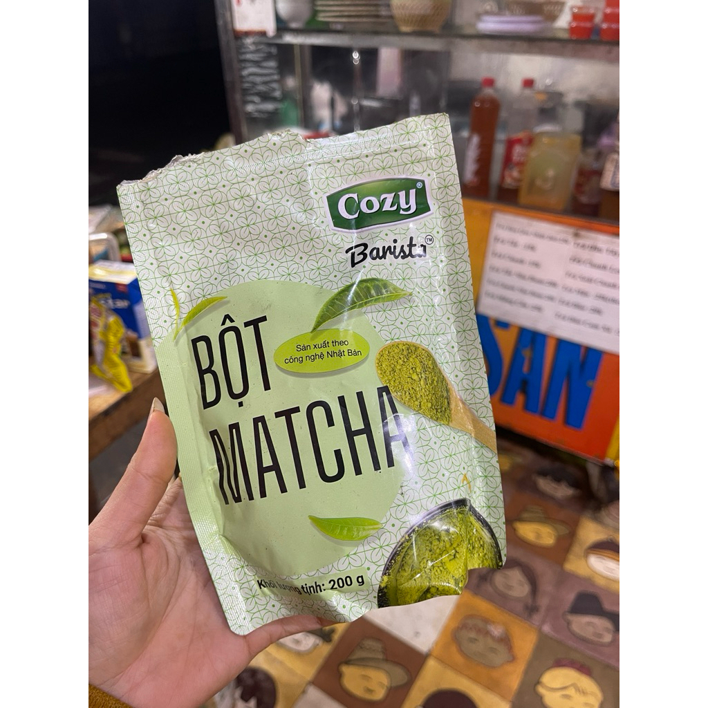 Bột Matcha Cozy Barista 200gram, Bột trà xanh pha matcha latte