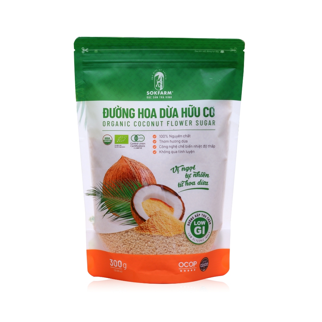 Sokfarm - Đường hoa dừa hữu cơ Organic Sokfarm 300g