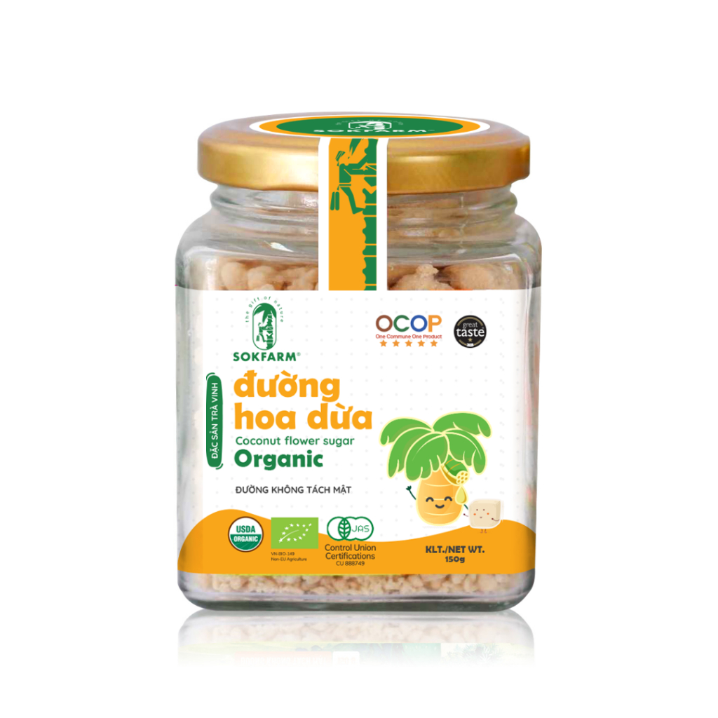 Sokfarm - Đường hoa dừa organic Sokfarm cho bé 160g