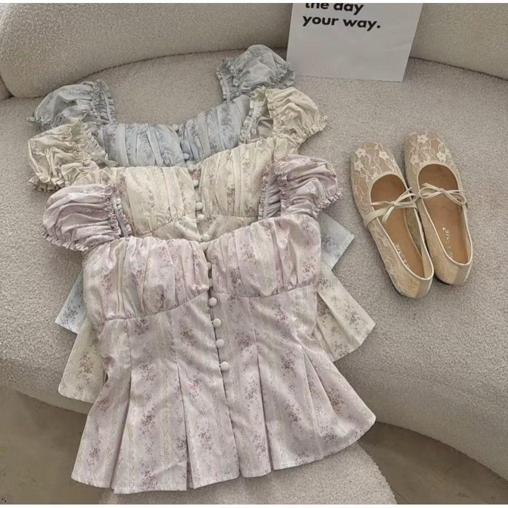 [ bigsize 60-90kg] Áo kantop tiểu thư nút bọc mã 542 | BigBuy360 - bigbuy360.vn