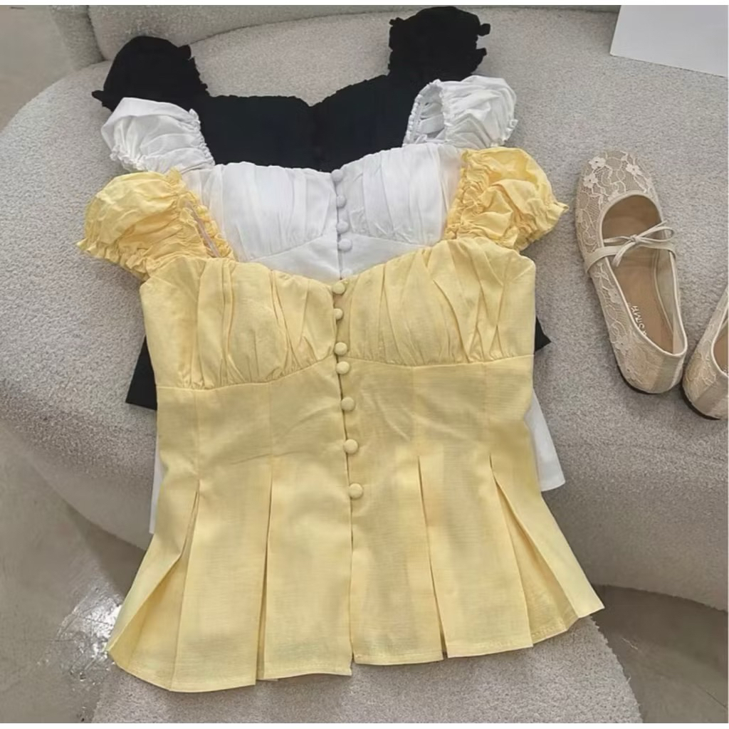 [ bigsize 60-90kg] Áo kantop tiểu thư nút bọc mã 542 | BigBuy360 - bigbuy360.vn