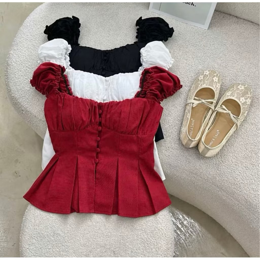 [ bigsize 60-90kg] Áo kantop tiểu thư nút bọc mã 542 | BigBuy360 - bigbuy360.vn