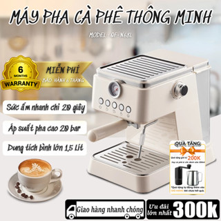 Máy Pha Cà Phê Espresso 20 BAR, Máy Pha Cà Phê Mini Cao Cấp Tự Động Tạo Bọt Sữa, Dùng Cho Gia Đình Công Sở