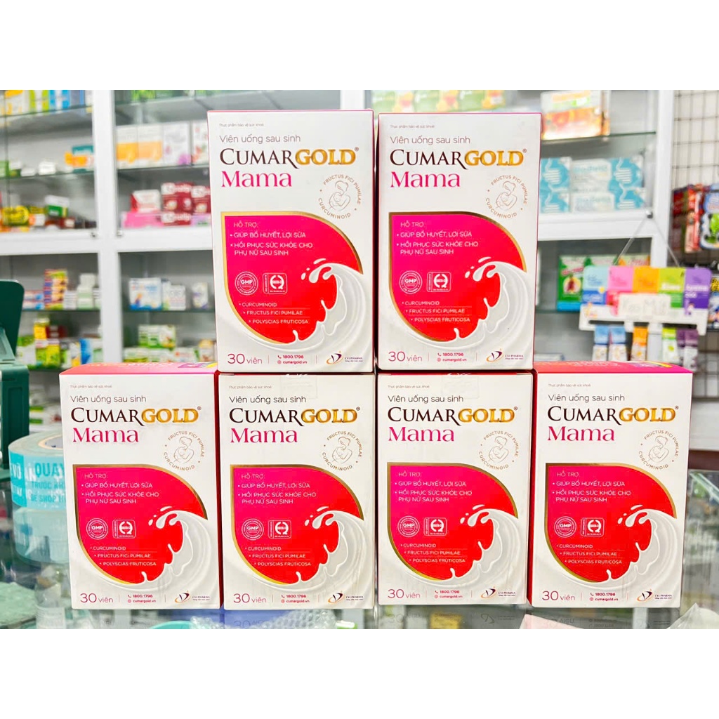 Cumargold Mama Viên uống bổ sung sau sinh Lọ 30 viên lợi sữa tăng số lượng và chất lượng sữa mẹ