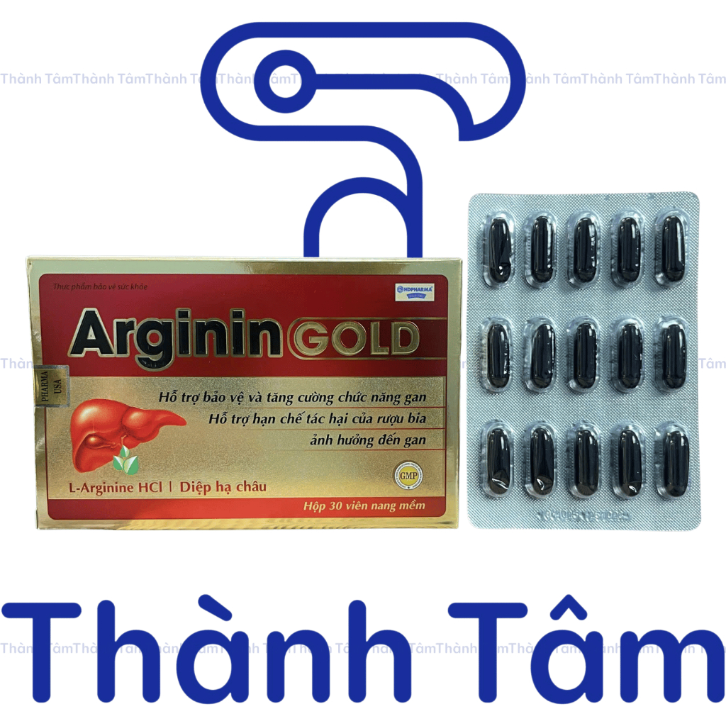 Viên uống ARGININ GOLD hỗ trợ bảo về và tăng cường chức năng gan, thanh nhiệt, làm mát gan - Hộp 30 