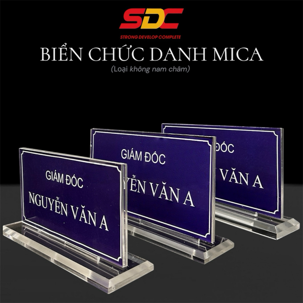 (chuyên sỉ và cho thuê) Biển Chức Danh Đại Biểu Để Bàn - Bảng mica chức danh để bàn - Kệ chức danh m
