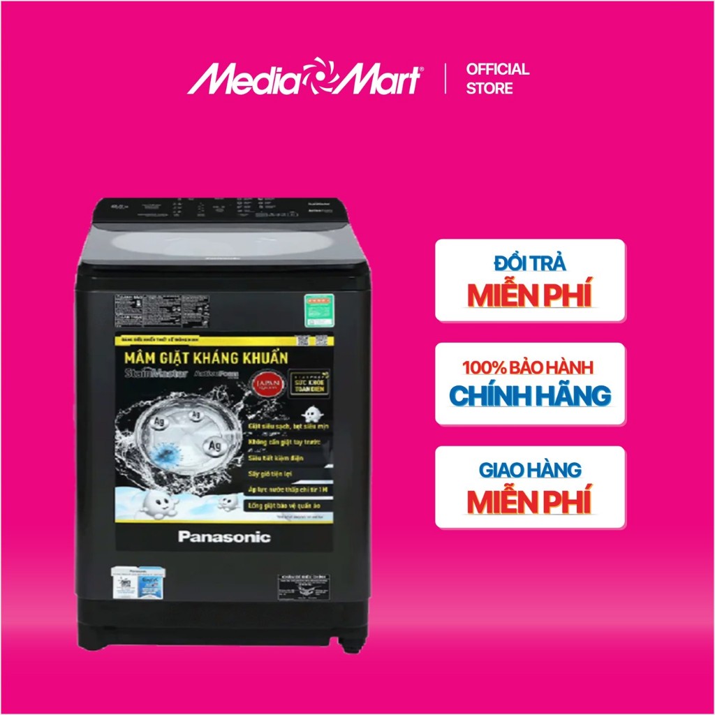 [ Miễn phí Ship ]Máy giặt 8.5Kg Lồng Đứng Panasonic NA-F85A9BRV Chính hãng bảo hành