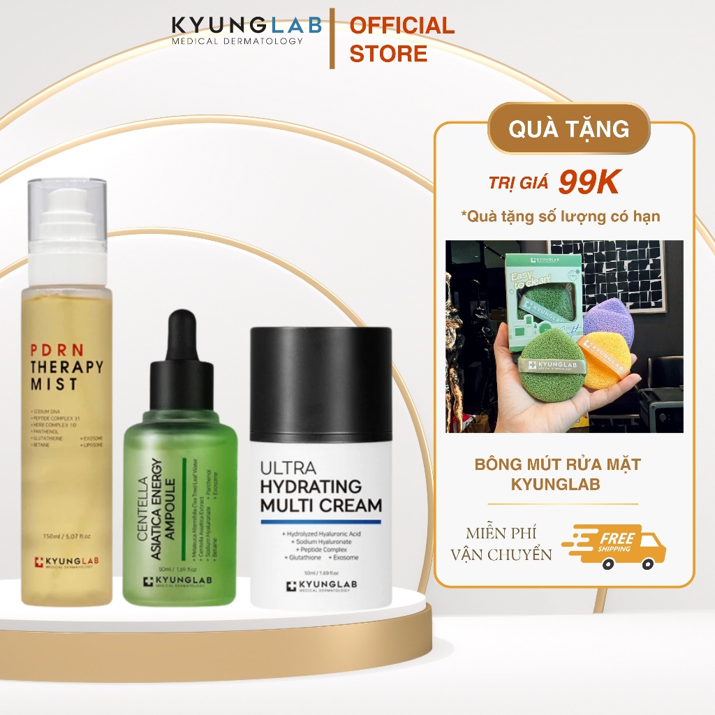 Bộ sản phẩm xịt khoáng KyungLab  , serum KyungLab , kem dưỡng KyungLab cho da mụn 50ML - 150ML