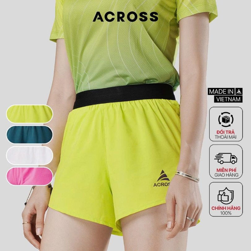 Quần short thể thao nữ 2 lớp Across Ultra Fast Ver1 - Chạy bộ, cầu lông, gym thấm hút mồ hôi.