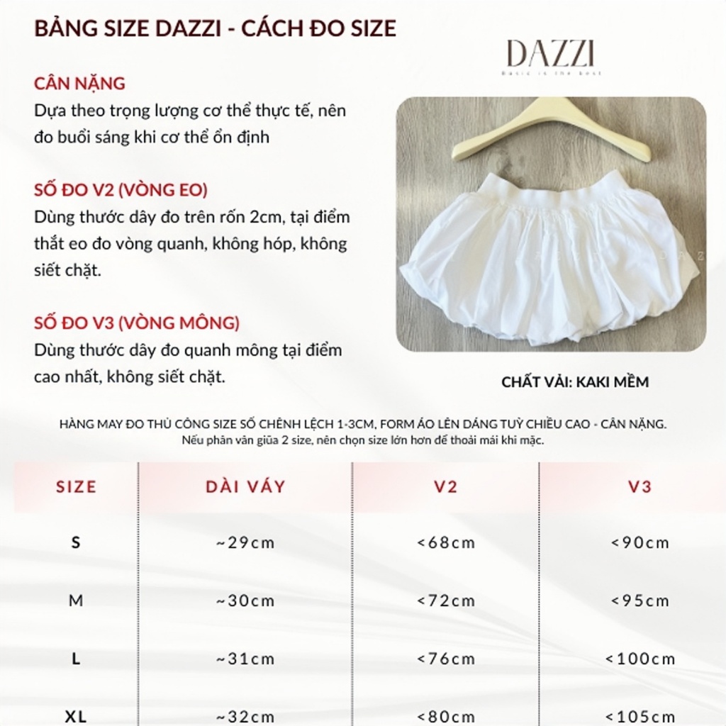 Chân váy bí phồng DAZZI form ngắn hack dáng A44 | BigBuy360 - bigbuy360.vn