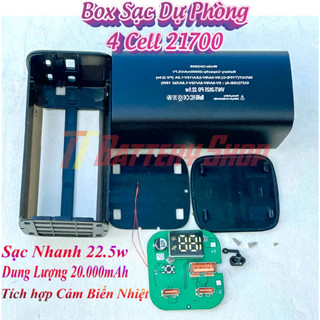 (HCM-TĐ) Box sạc dự phòng KHÔNG PIn 4cell 21700 vỏ nhôm kim loại nguyên khối
