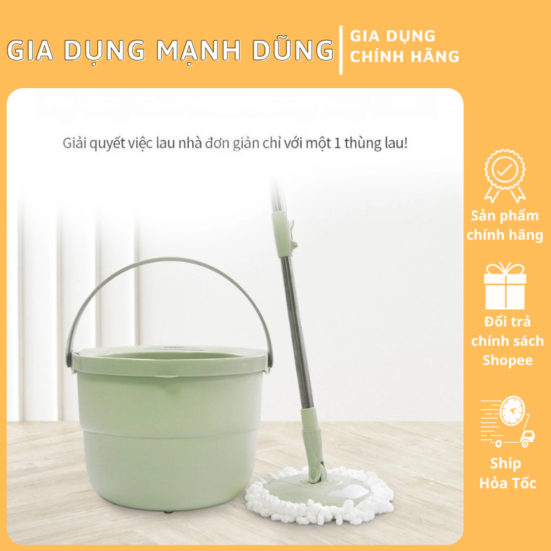 Bộ Cây Lau Nhà Mini Xoay Tay ETM498MIT Kèm 2 Bông Lau Microfiber