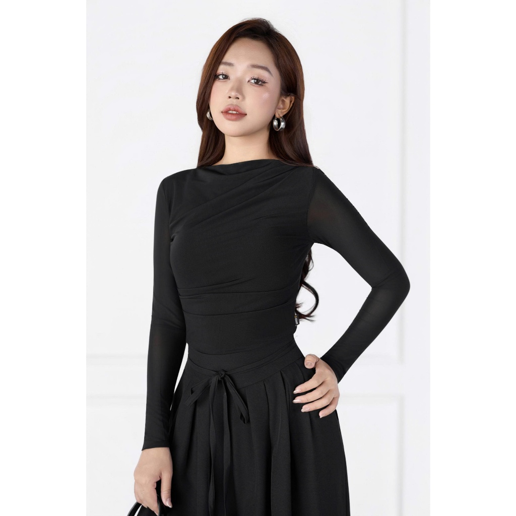 Áo Thun 𝐂𝐂𝐇𝐀𝐓 Lưới Xếp Vai Dáng Ôm Chất Vải Cao Cấp Mềm Mịn Co Giãn 4 Chiều 23TDC2013OT | BigBuy360 - bigbuy360.vn