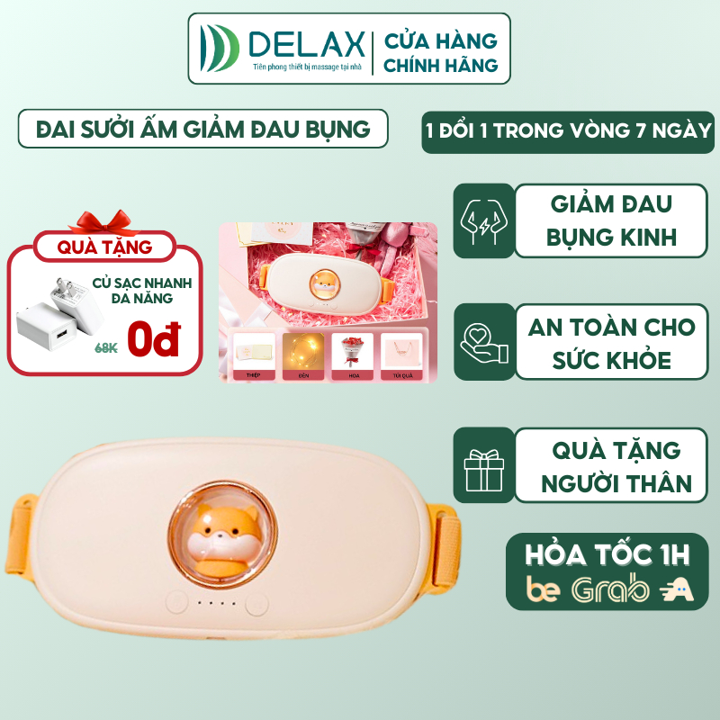 Đai Massage Bụng 2025 DELAX Đai Massage Chườm Ấm, Giảm Đau, Làm Ấm Cho Phụ Nữ, Quà Tặng Bạn Gái - DS