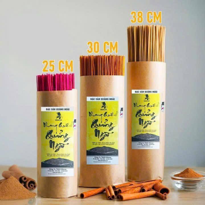 Nhang vỏ quế, Nhang sạch quế Trà Bồng, Nhang quế 38cm