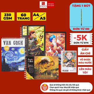 Sổ Vẽ Đa Chất Liệu GLOBAL ART 230GSM 60 Trang, Sổ Vẽ Phác Thảo A4 A5 Ăn Chì, Sổ Vẽ Màu Nước Classmate, Giấy Có Vân