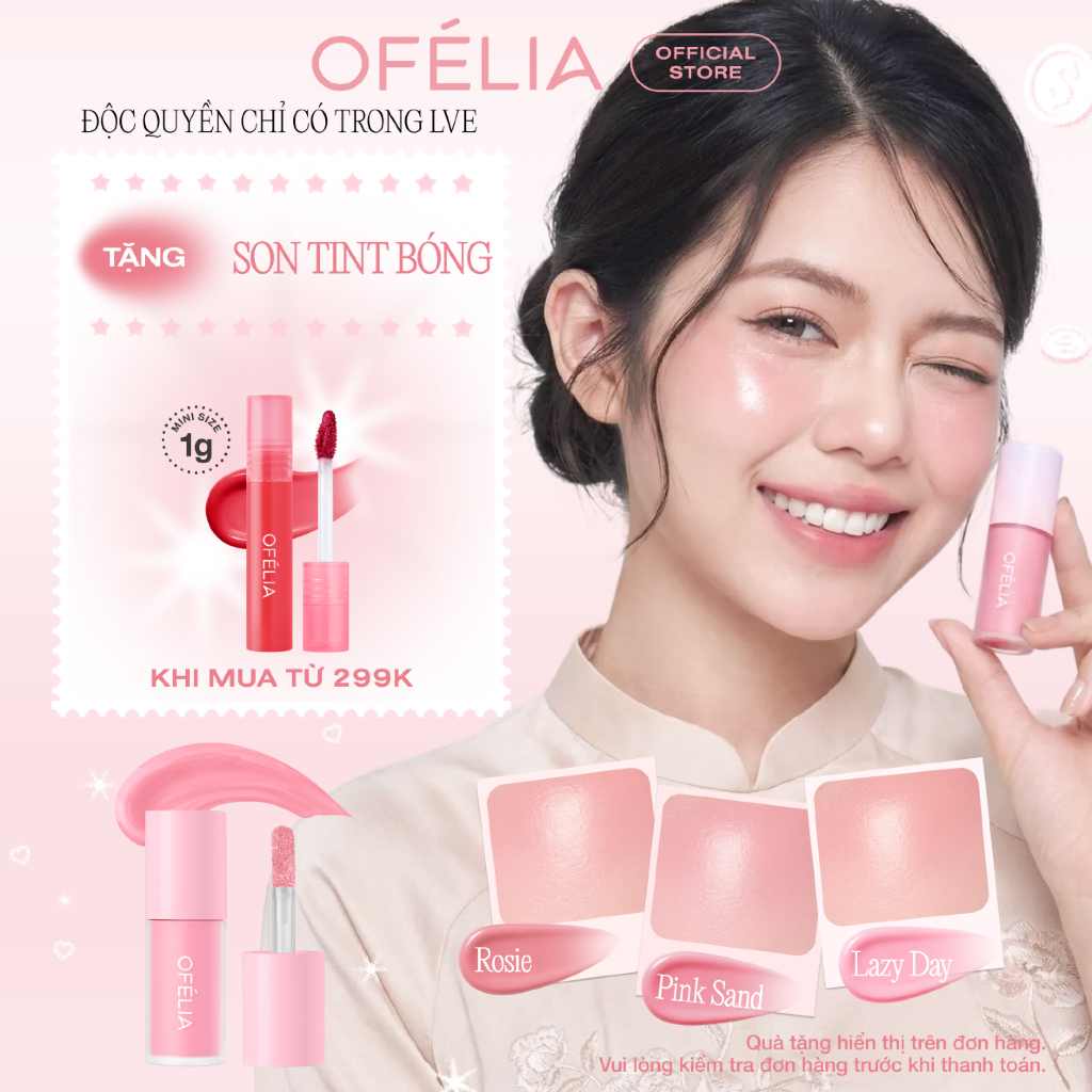 [LIVESTREAM x OFÉLIA] Má Hồng Kem OFÉLIA Lolli Liquid Blush (4.6g)