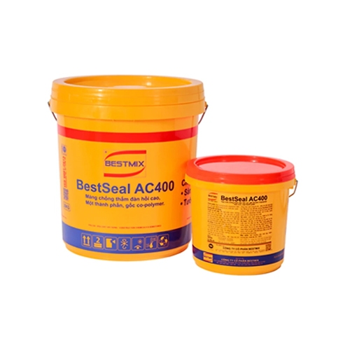 Thùng 5Kg BestSeal AC400 Màng Chống Thấm Đàn Hồi Cao Gốc Co-Polymer Sàn Mái WC Bể Nước Bestmix Sika 