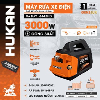 Máy rửa xe chỉnh áp HUKAN G2-R8LUX, Công suất 3000W, Động cơ dây đồng - Rửa sân, chuồng trại, ô tô