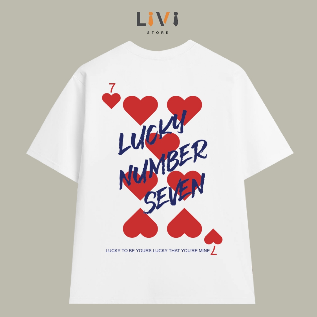 Áo Thun Lucky Number Seven Cotton Form Rộng Unisex LIVI119 - Livi Store