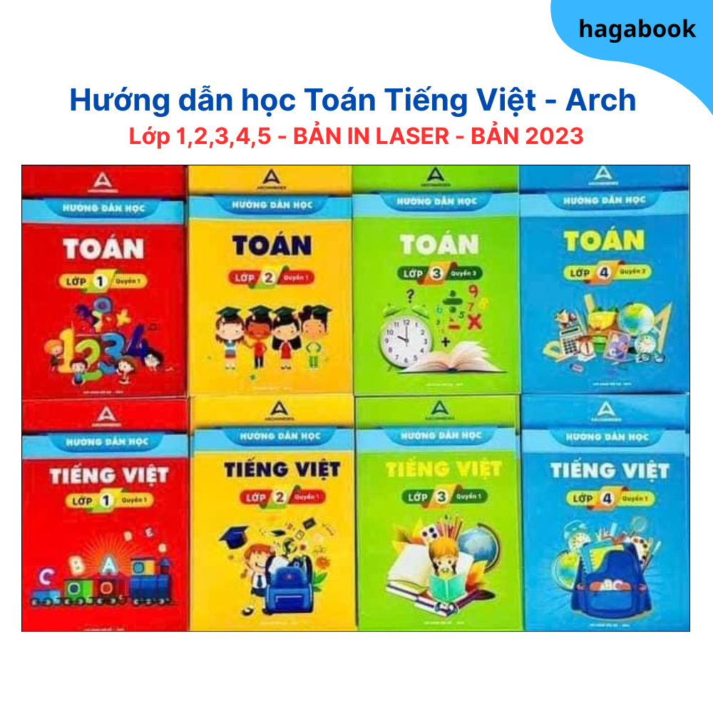Sách - Hướng dẫn học Toán Tiếng Việt - Archimedes - Lớp 1,2,3,4,5 - Bản in laser đen trắng sắc nét