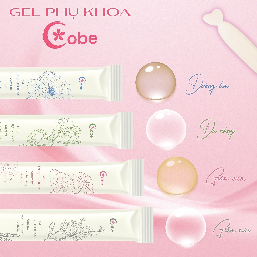 Gel phụ khoa Cobe hỗ trợ giảm ngứa, dưỡng ẩm, giảm mùi, đa năng, tác dụng chuyên biệt