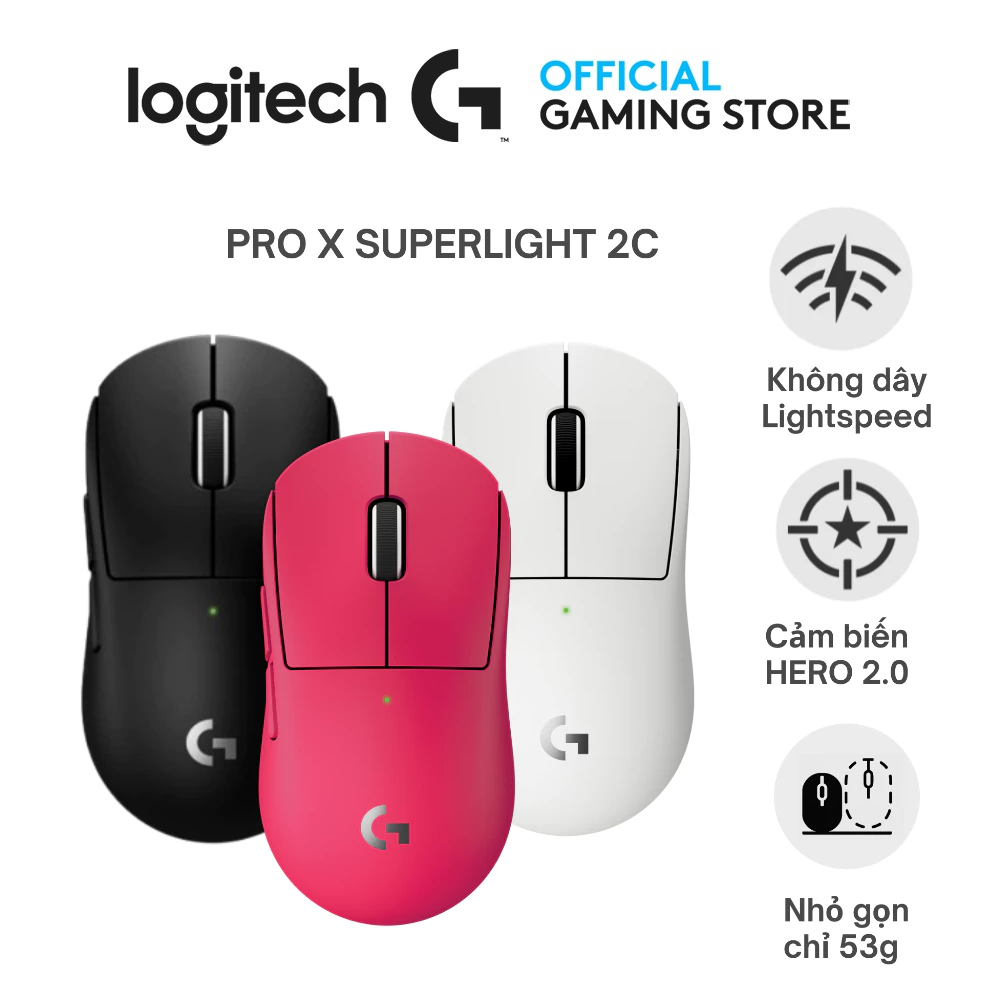 Logitech G Pro X Superlight 2C Wireless Gaming Mouse - 51g Pro-Grade Compact Mouse, Hero 2 Sensor