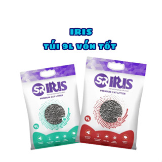 Cát vệ sinh cho mèo, cát đất sét iris 9l vón chắc, thơm lâu, khử mùi đỉnh