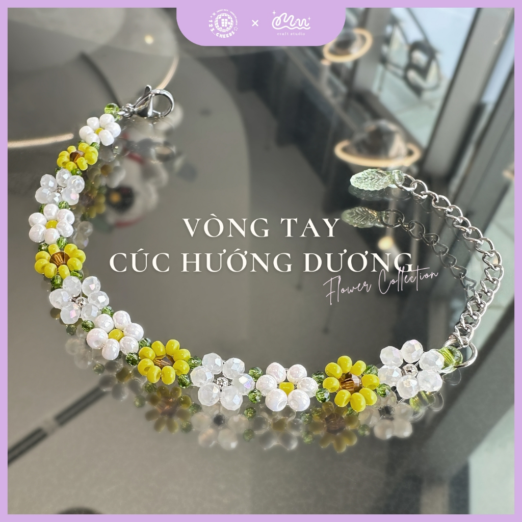 Vòng tay hoa cúc hướng dương - Daisy bracelet [Min Craft Studio]