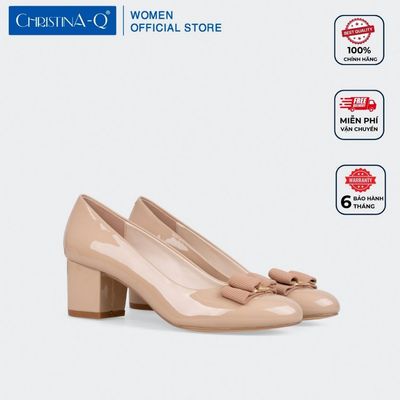 Giày Nữ Cao Gót Bít Mũi Tròn CHRISTINA-Q GBT086G