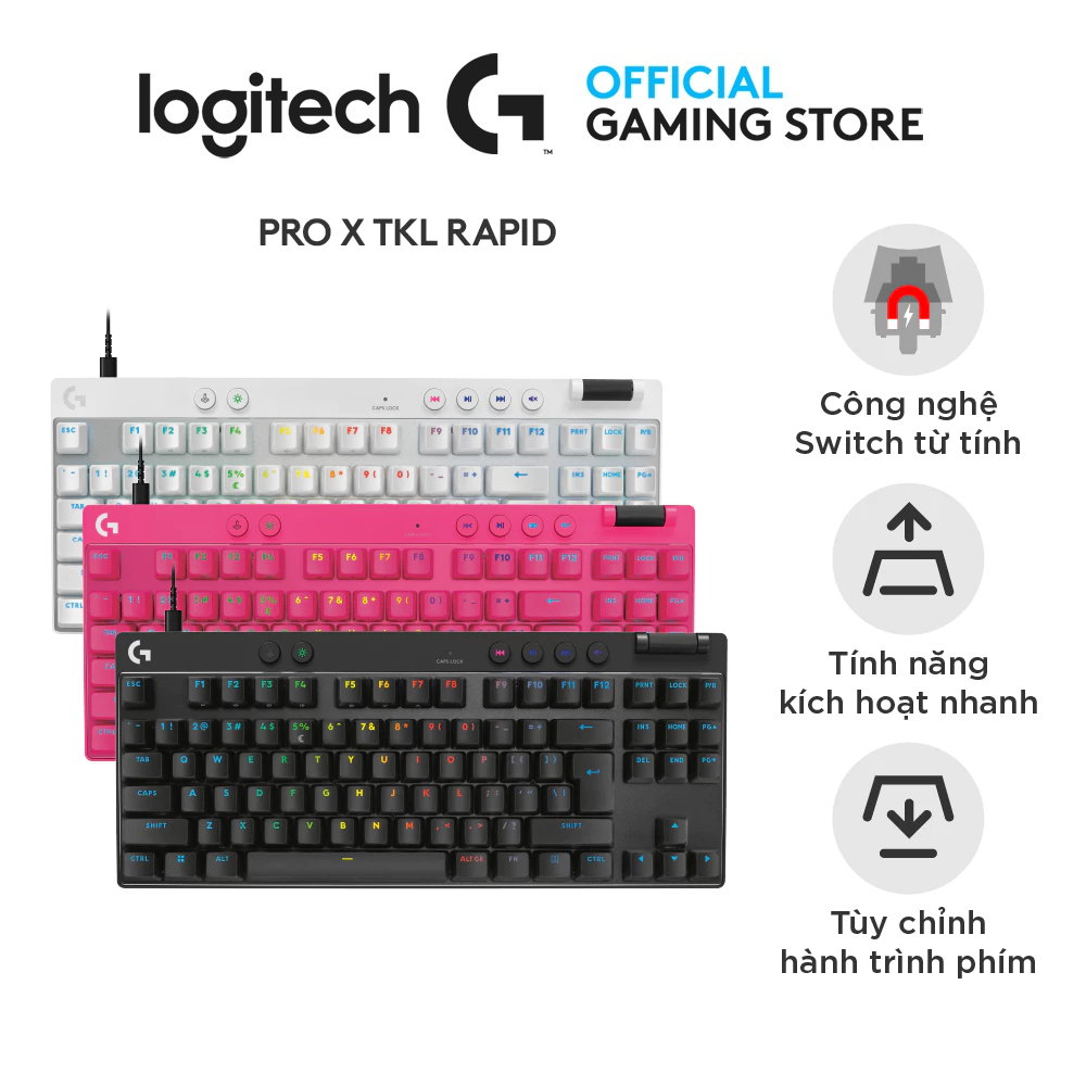 Logitech G Pro X TKL Rapid Wired Gaming Keyboard - Magnetic Analog Switches,  Rapid Trigger, RGB