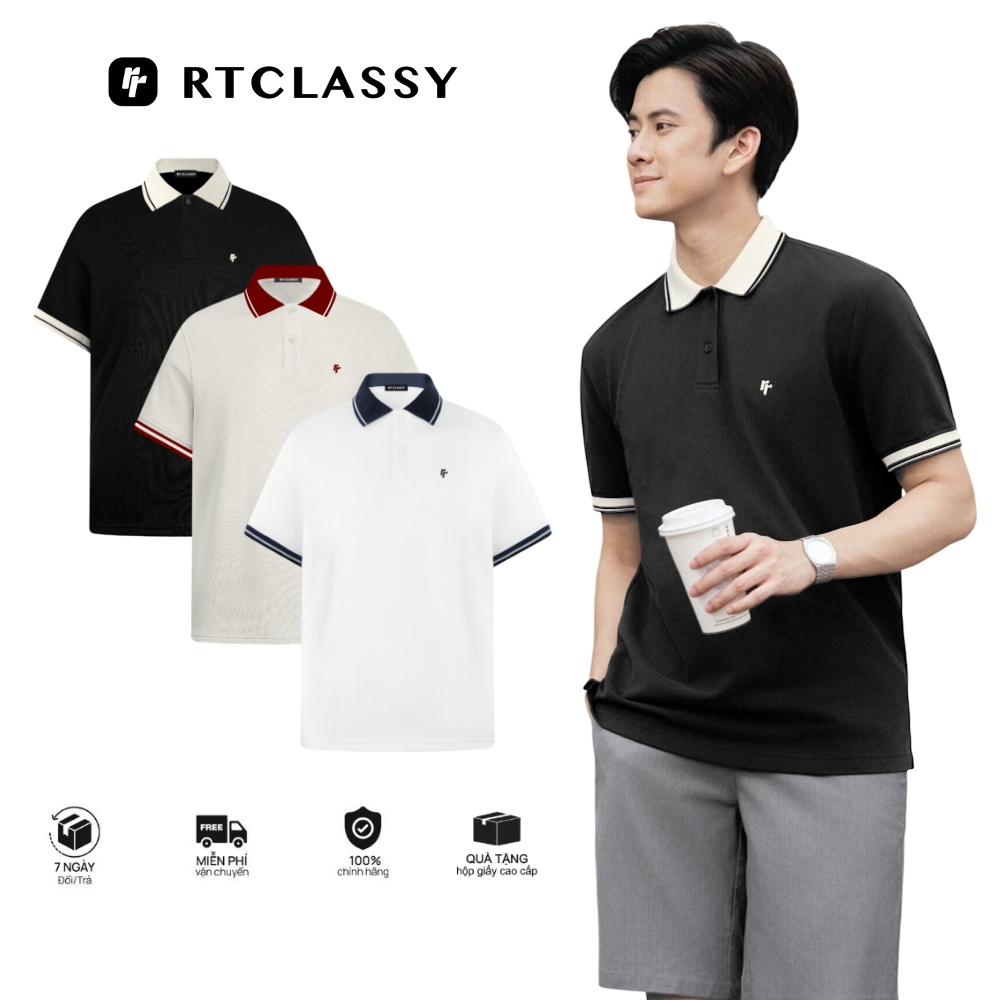 Áo Polo Phối Cổ RT CLASSY Symbol R10 Basic Nam/Nữ Trẻ Trung Vải Cotton Pique Chống Nhăn