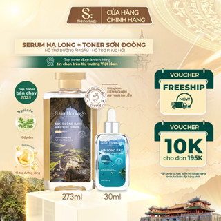 Bộ Sản Phẩm SKIN HERITAGE Hỗ Trợ Cấp Ẩm, Phục Hồi & Dưỡng Sáng Da Serum Hạ Long 30ml và Toner Sơn Đoòng 273ml