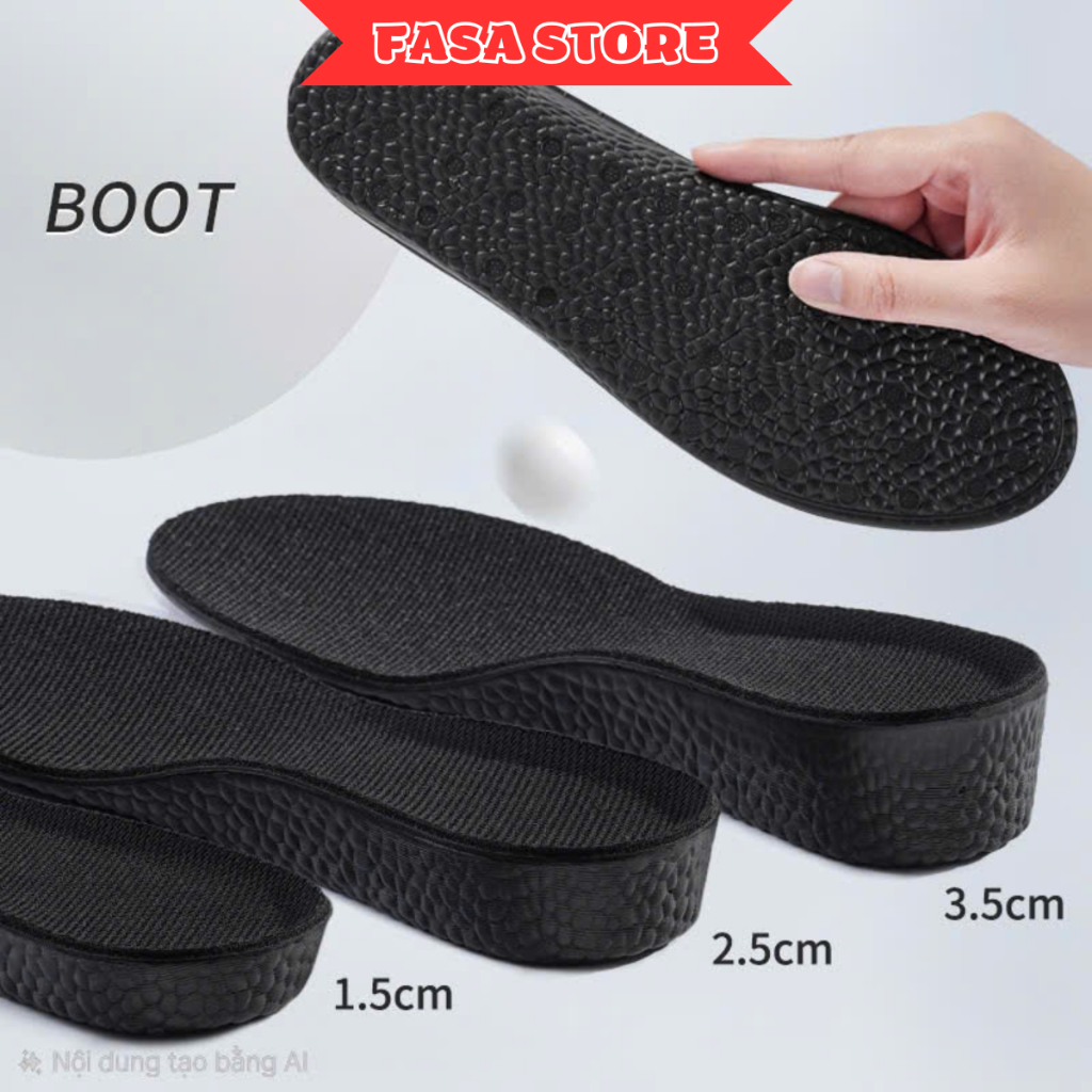Đế Lót Tăng Chiều Cao FASASTORE, Nâng Gót Tự Nhiên Đi Êm Không Đau Chân Size 35-44
