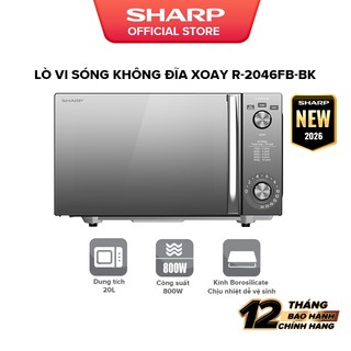 Lò vi sóng Sharp R-2046FB-BK 20L – Không đĩa xoay, Công suất 1200W - Bảo hành 12 tháng
