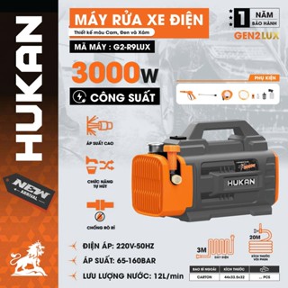 Máy rửa xe HUKAN G2-R9LUX, Công suất 3000w, Dây cao áp 20m - Động cơ dây đồng 100% - Có chỉnh áp