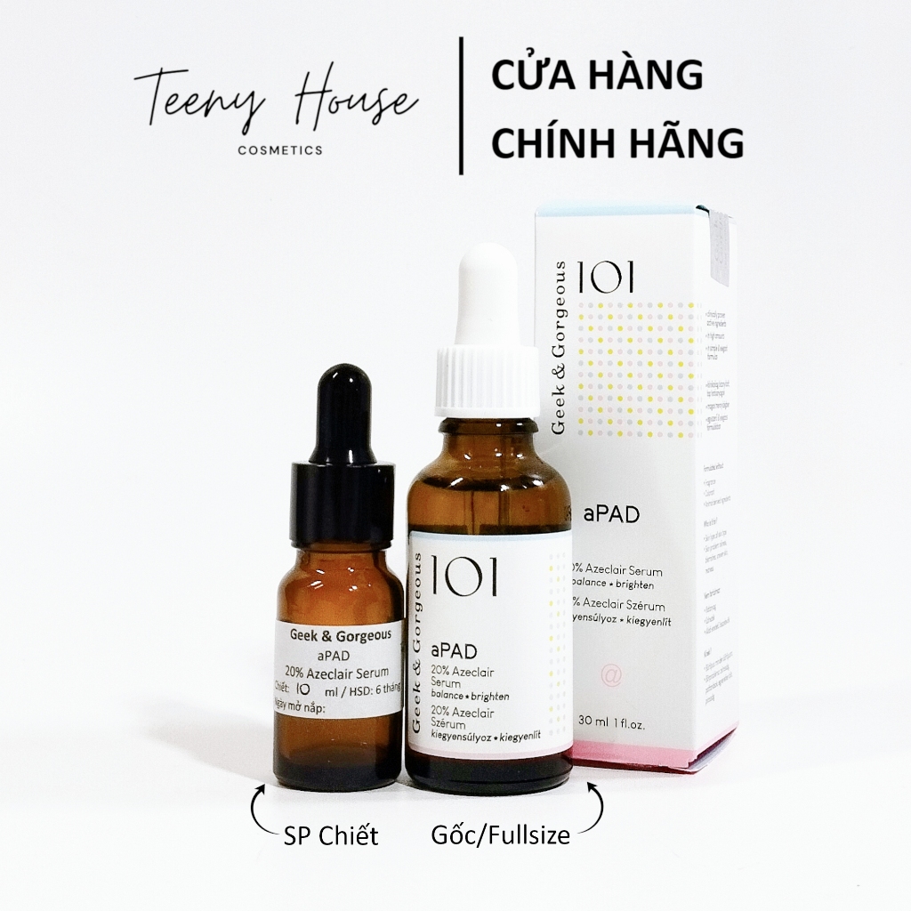 [Chiết-Gốc] Serum Geek & Gorgeous aPAD chứa 20% dẫn xuất Azelaic Acid giảm mụn kiềm dầu làm đều màu 