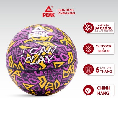Quả Bóng Rổ Sắc màu PEAK I Can Play Size 7 Chất liệu da PU Cao cấp, chịu lực, chơi trong nhà và ngoài trời QW39010