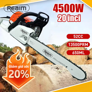 REAIM Máy cưa xích chạy xăng Vận hành nhẹ nhàng ít tốn công sức 20 inch