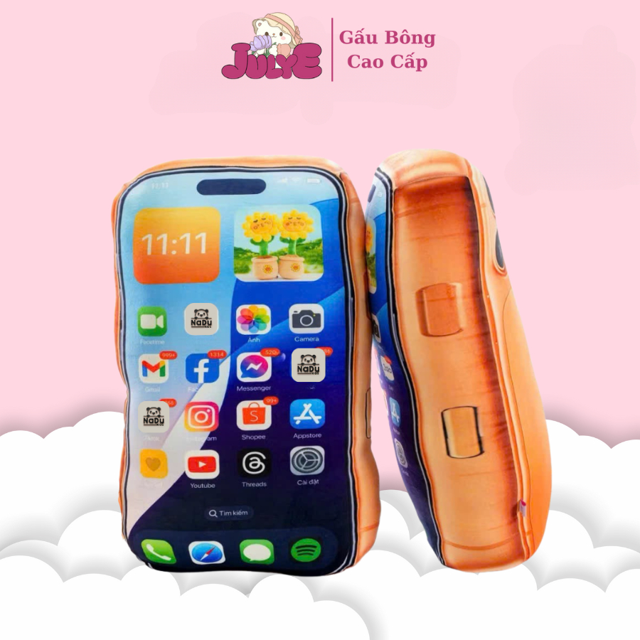 Gấu Bông Hình Điện Thoại 17promax, Gối Ôm Hình Điện Thoại Siêu Dễ Thương