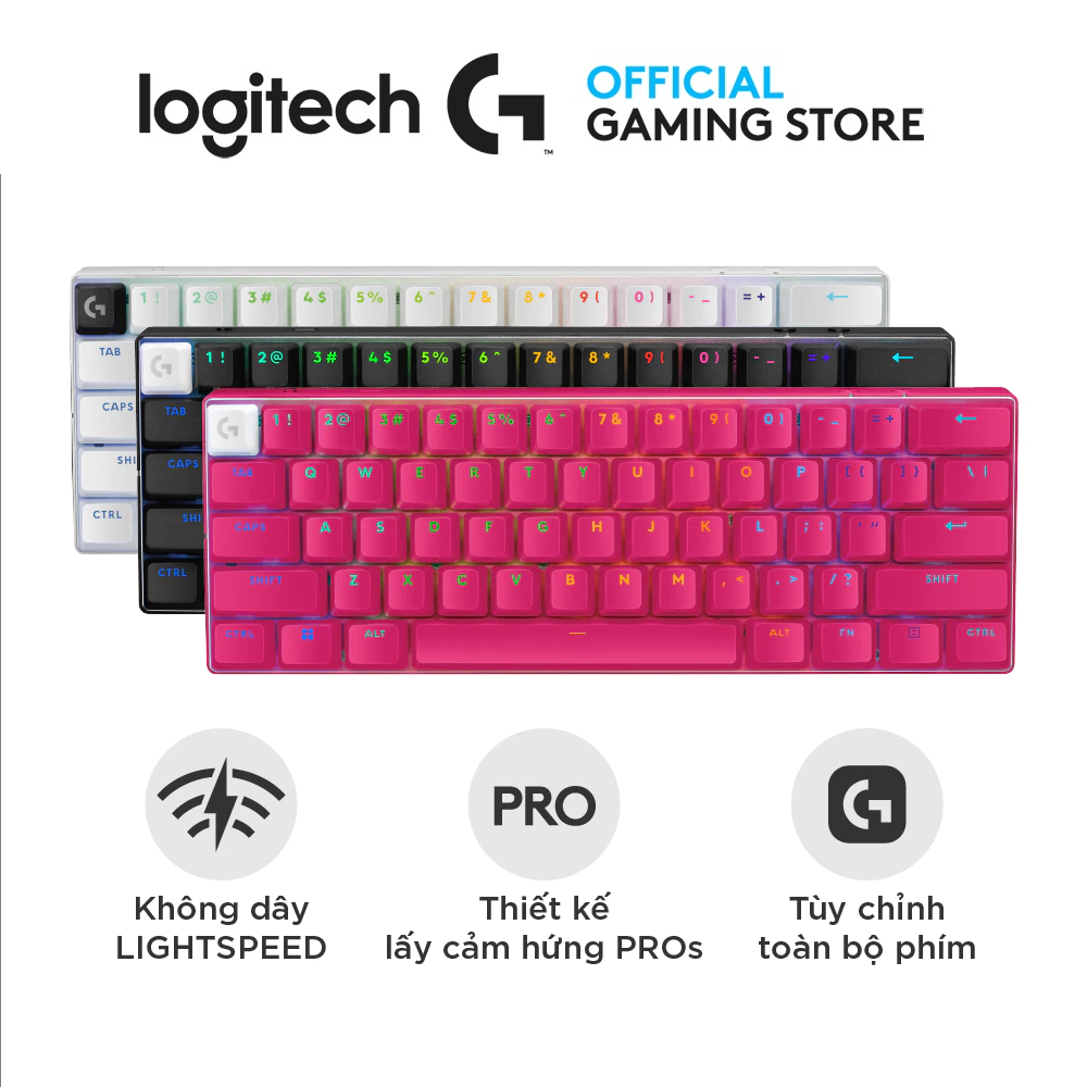 Logitech G Pro X 60 Lightspeed Wireless Gaming Keyboard Compact 60% - RGB, Switch GX Tactile