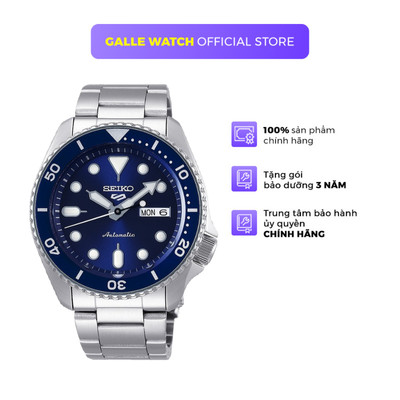 Đồng hồ cơ Nam Seiko 5 Sports SRPD51K1S chống nước, dây thép cao cấp, mặt kính Hardlex, chính hãng